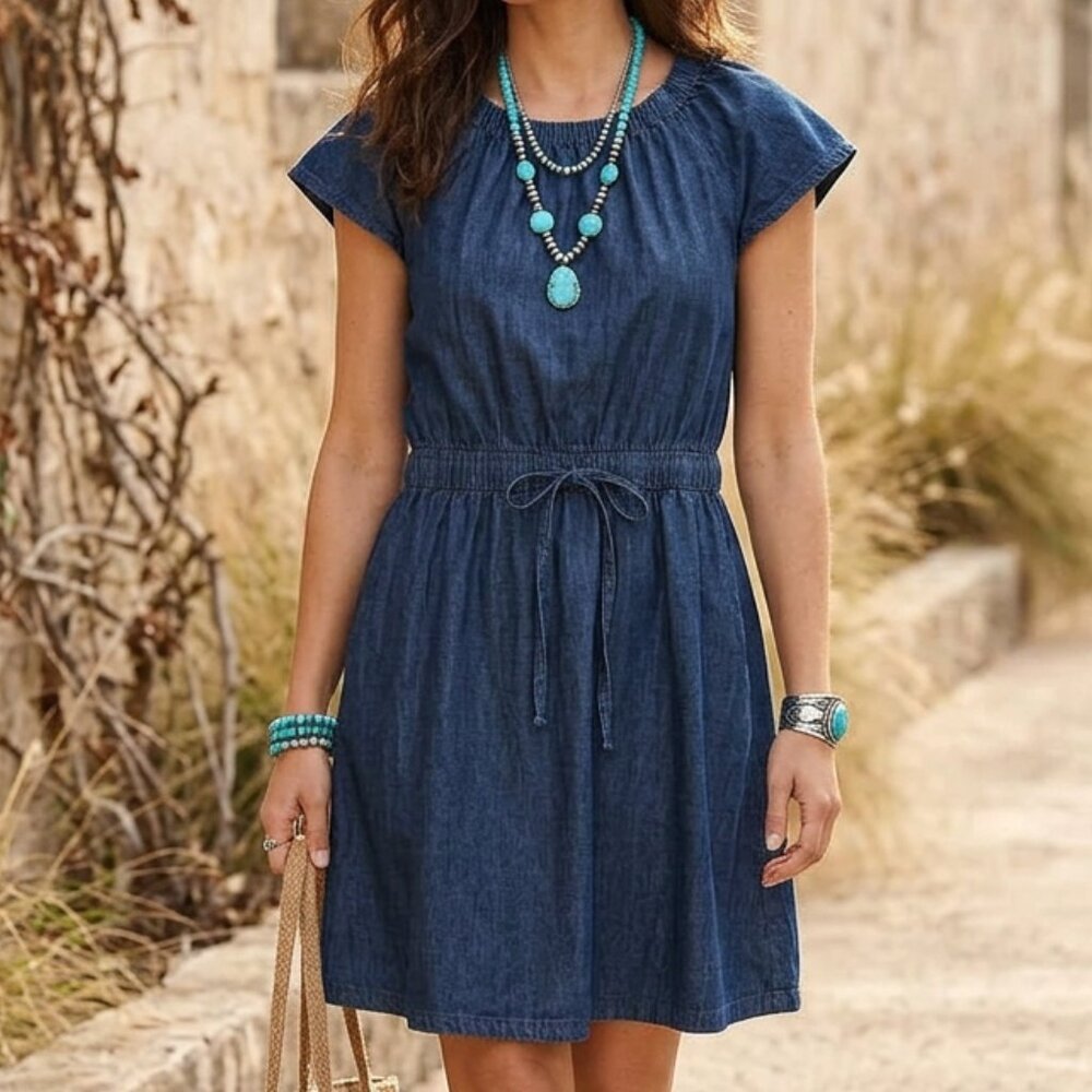 Free Assembly Women’s Fit & Flare Denim Mini Dress | Size Medium